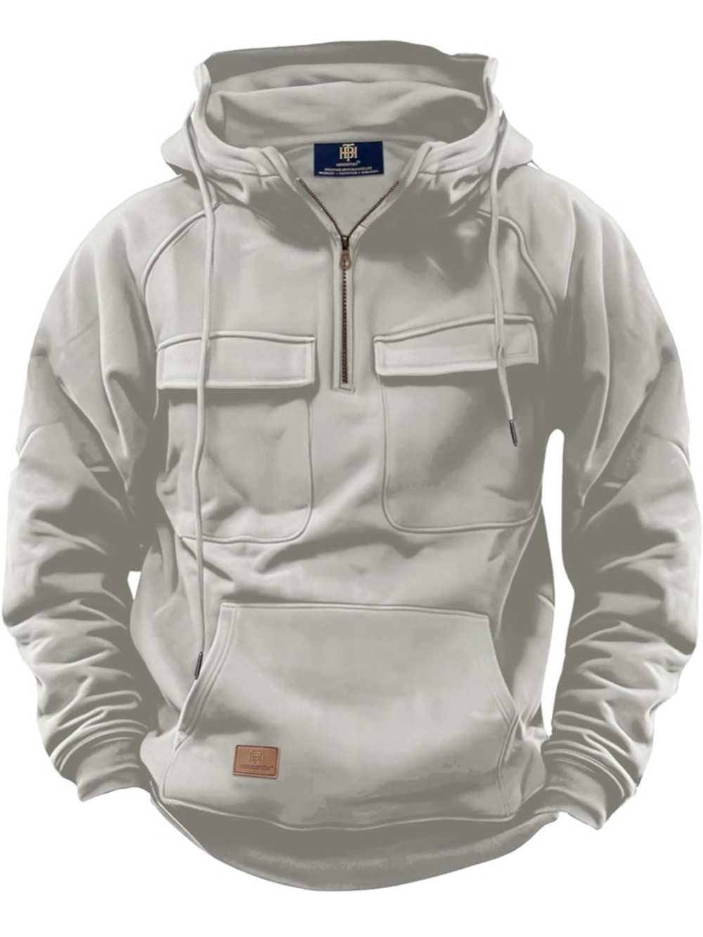 Herberton MenTactical Hoodies Quarter Zip Long Sleeve Hooded Sweatshirt wPockets